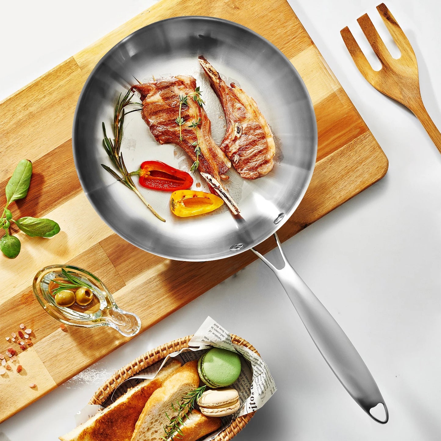 Non-stick Stainless Steel Frying Pan Cookware