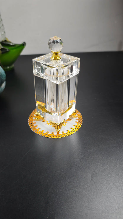 Nordic Tall Crystal Glass Toothpick Box with Lid