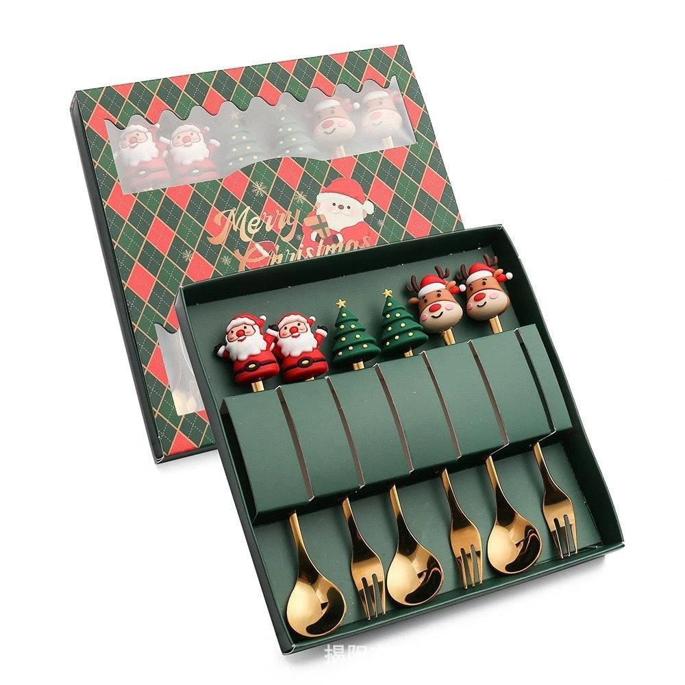 Christmas Stainless Steel Spoon & Fork Set