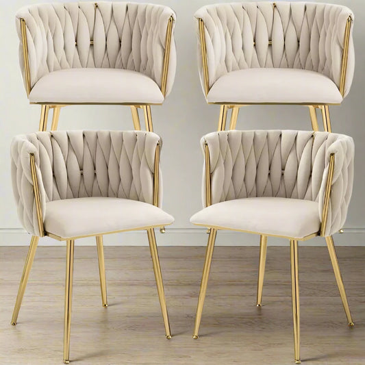 Velvet Dining Chairs Gold Legs Set of 4