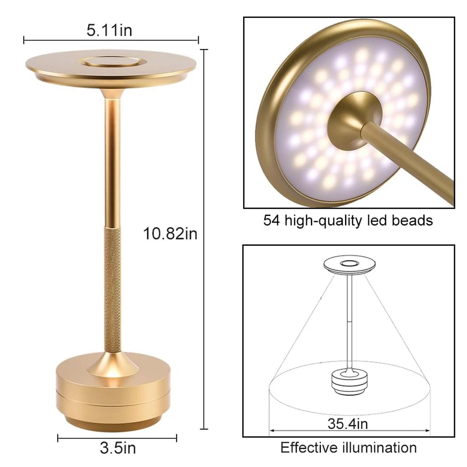 Rechargeable Classic Touch Sensor LED Table Lamp