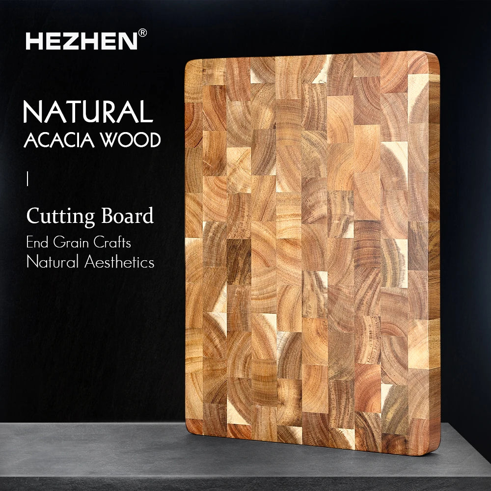 Double-sided Acacia Wood Cutting Board with Drainage