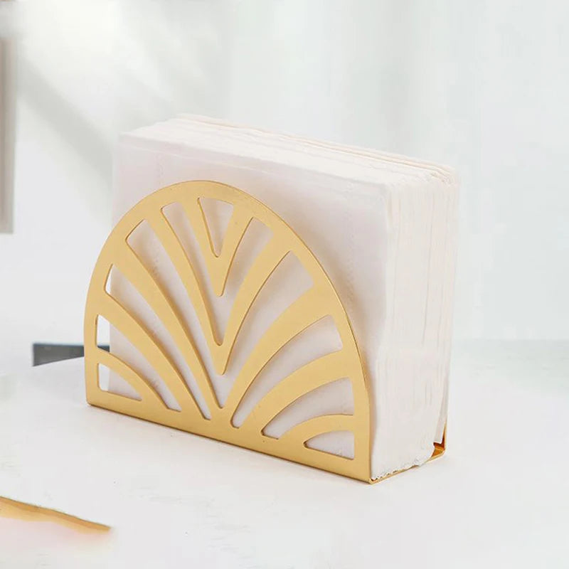 Gold-plated Square Stainless Steel Napkin Holder